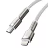 USB-C Lightning-kaapeli Baseus Cafule 1 m, 20 W, sinkkikotelo, valkoinen