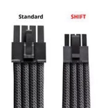 CableMod C-Series Pro ModMesh 12V-2x6-kaapeli, 90° liitin, Corsair Type 5 RMx Shift -virtalähteille - carbon, 65 cm