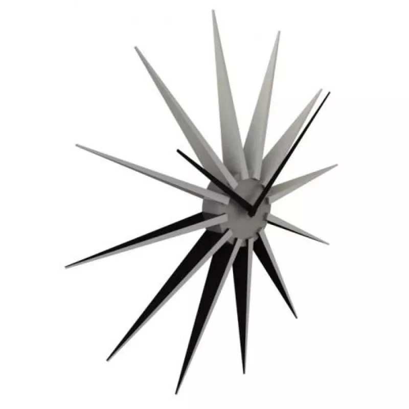 NeXtime kello 3051zi Nova, Ø50 cm, seinäkello, musta/hopea