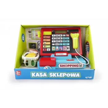 Kassa skannerilla ja vaa'alla