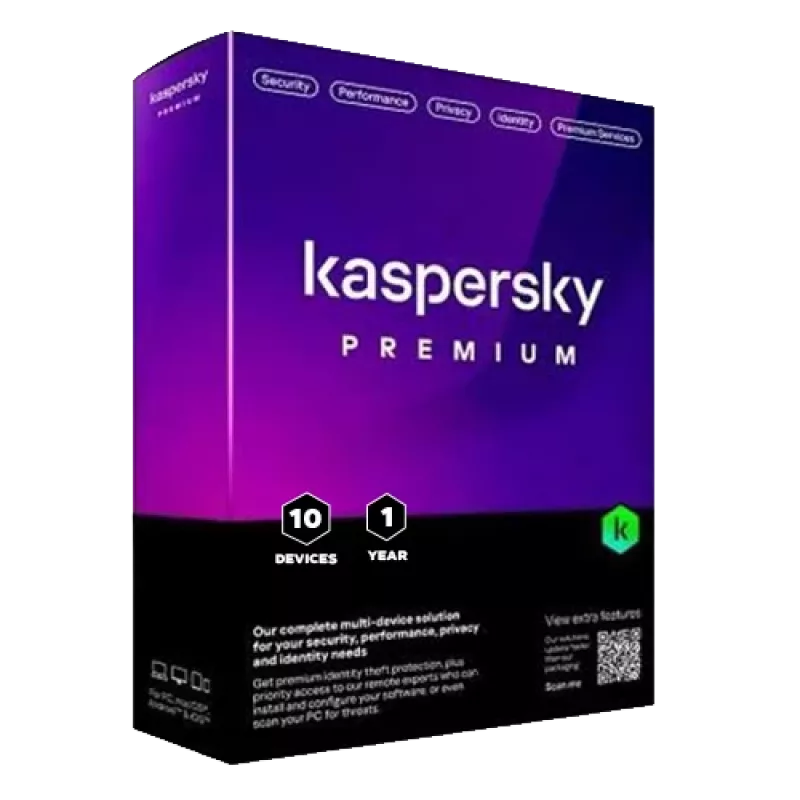 Kaspersky Premium + asiakastuki | 10 laitetta | 1 vuosi | EU