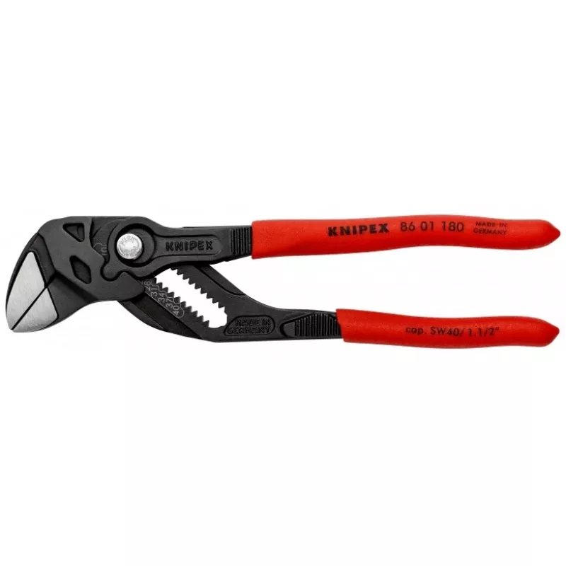 Knipex 86 01 180 putkipihdit, 180 mm, maks. avaus 40 mm, 15-portainen säätö, punainen