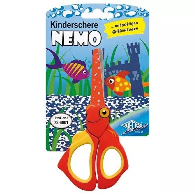 WEDO 73 6001 lasten askartelusakset, suora leikkaus, 130 mm, punainen-keltainen