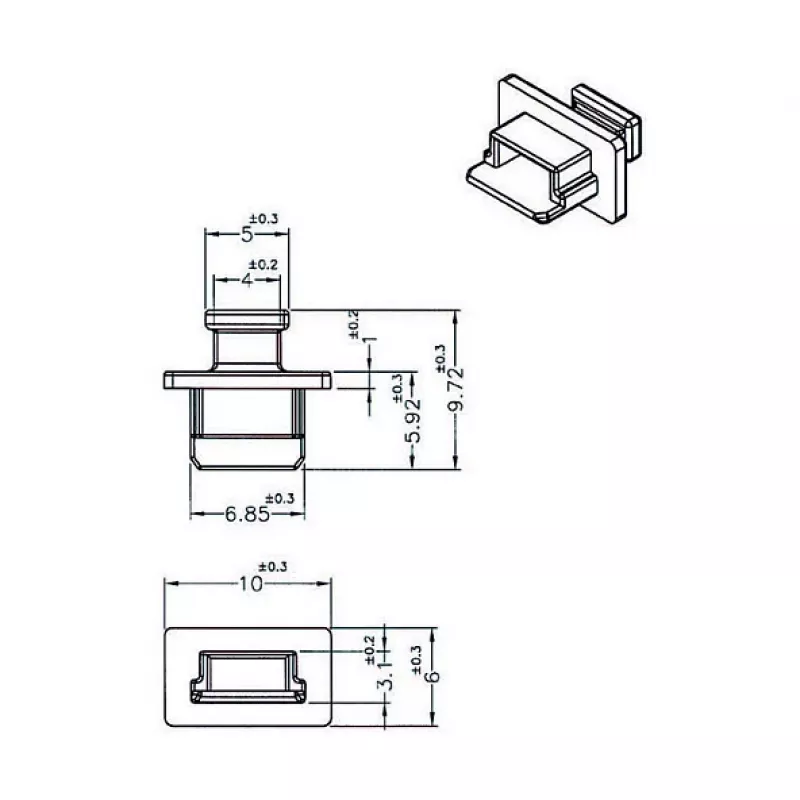 Liittimen suojakansi USB Mini-B DeLOCK 64011