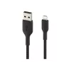 Kaapeli punottu USB-Lightning 15 cm musta