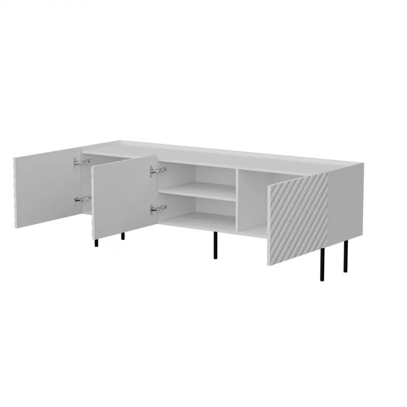 TV-taso Cama LUCCA 3D 165×40×59 cm, valkoinen, lastulevypinta