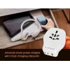 Seinämatka-adapteri GEMBIRD TPA-1A2C20-02-W 20W — 1xUSB-A + 2xUSB-C, Type-G-pistoke, 100–250 V, valkoinen