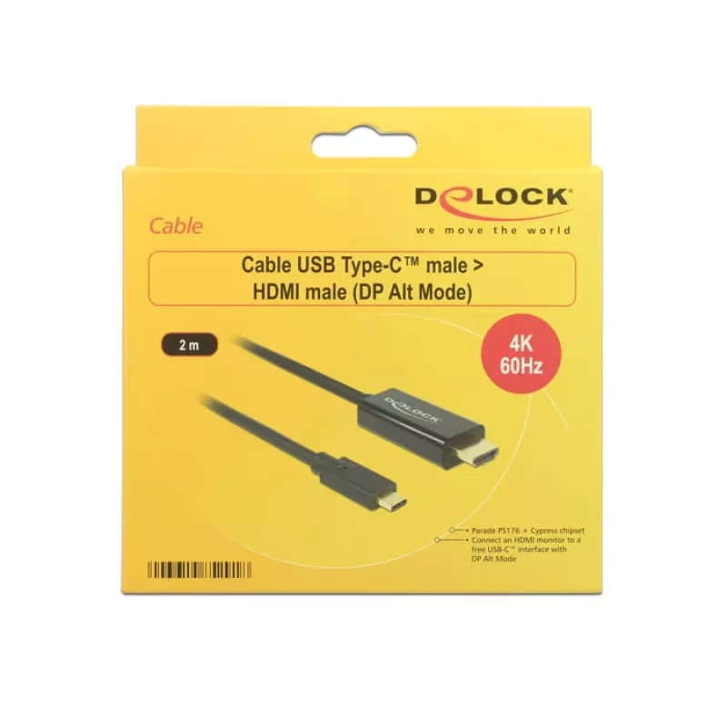 Videokaapeliadapteri DeLOCK 85291 USB Type-C HDMI 2 m musta