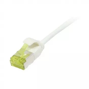 RJ45-verkkokaapeli, CAT6A 500 MHz, 1,0 m, valkoinen, U/FTP, Slimline pyöreä d=3,8 mm, TPE/LSZH (Superflex), AWG32, Cat.7-raakakaapelilla, Synergy 21 (S217323V3)