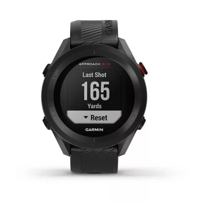 GPS-golfkello GARMIN Approach S12 musta, 43 mm kotelo, silikoniranneke, 30 h GPS-akku