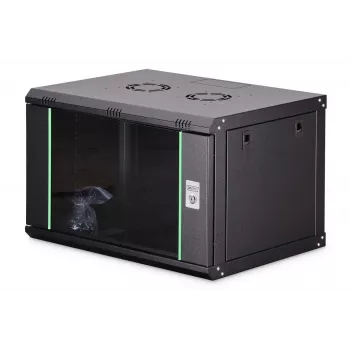 Seinäkiinnitteinen 19 tuuman räkkikaappi DIGITUS Dynamic-N DN-37101 — 7U, 600x450 mm, IP20, avainlukko, kokoamaton