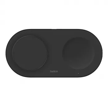 Belkin WIZ021VFBK – 2-in-1 langaton latausteline Qi2-teknologialla 15 W, musta