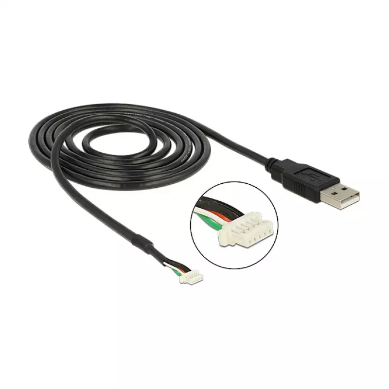 USB-kaapeli DeLOCK 1,5 m USB2.0-A/5p musta
