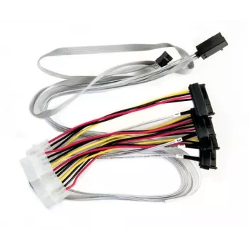 Microsemi Adaptec - sisäinen SAS-kaapeli - sidebandeilla - SAS 6Gbit/s - 4-lane - 4x Mini SAS HD (SFF-8643) (M) sisäiseen virtalähteeseen, 4-napainen, in