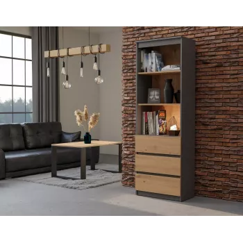 Toimistohylly Top e shop RS-60 ANT/ART KPL — 3 hyllytasoa, lastulevy, 600×350×1800 mm