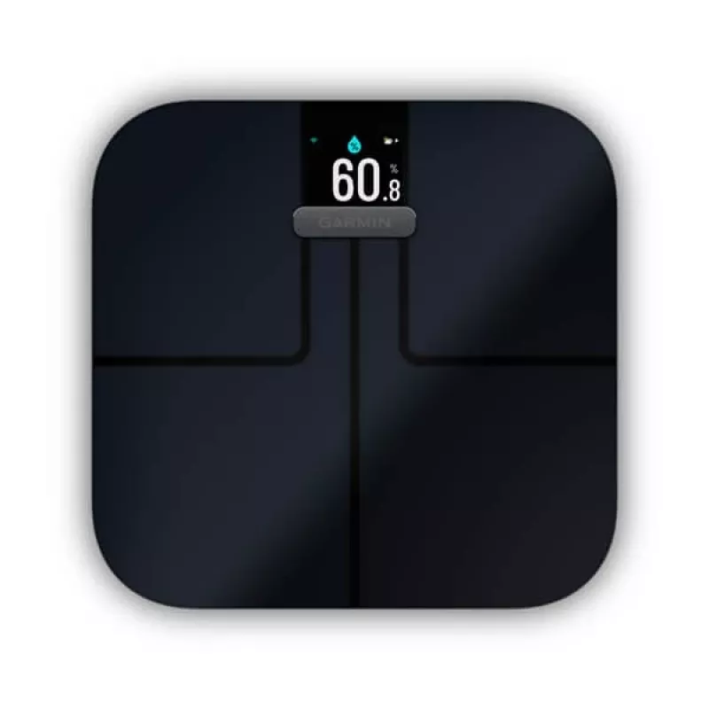 Elektroninen henkilövaaka GARMIN Index S2 — musta, max. 181,4 kg, Wi‑Fi/Bluetooth, kehonkoostumus
