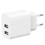 Laturi Gembird TA-UC-2A12-01 sisäkäyttöön AC 2.4A 2 USB valkoinen