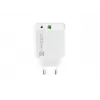 Verkkopikalaturi NATEC RIBERA 12V 20W USB-C PD 3.0 + USB-A Samsung AFC valkoinen