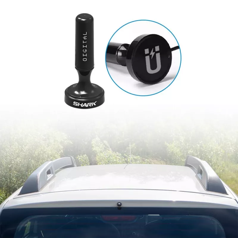 Auto DVB-T -antenni Shark SHA301CAR aktiivivahvistimella ajoneuvon TV-vastaanottoon
