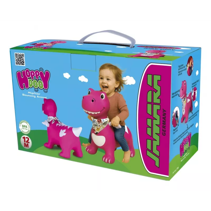 Pomppueläin Jamara HoppyDoo Dino siivillä pinkki pumpulla 466008