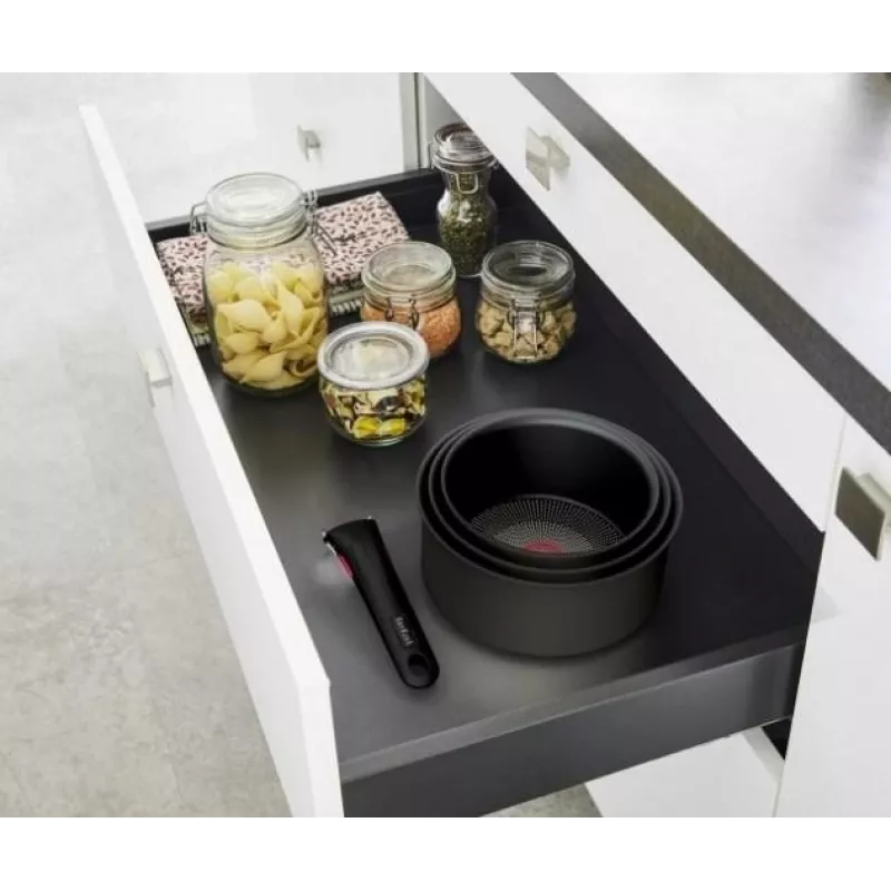 TEFAL kattilasarja, 4-osainen | L7649453 Ingenio Ultimate | 16/18/20 cm | alumiini | musta