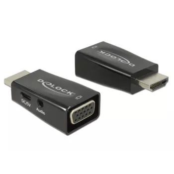Sovitin DeLOCK 65901 HDMI A - VGA & 3,5 mm ääni musta