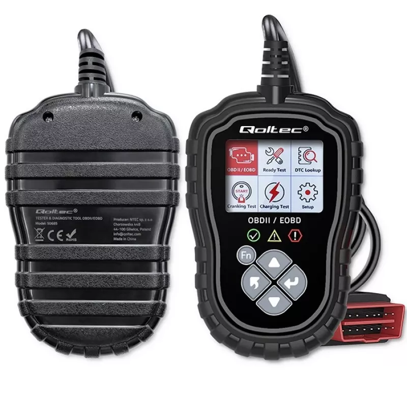 OBDII-diagnostiikkatesteri QOLTEC ProLine 50685 — ajoneuvon OBD-II-skanneri 8V/25V-järjestelmille