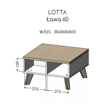 Cama LOTTA 60 sohvapöytä wotan-tammi/matta musta