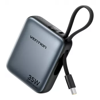Vention FHEH0 varavirtalähde 10000 mAh 35 W USB-C-kaapelilla, harmaa