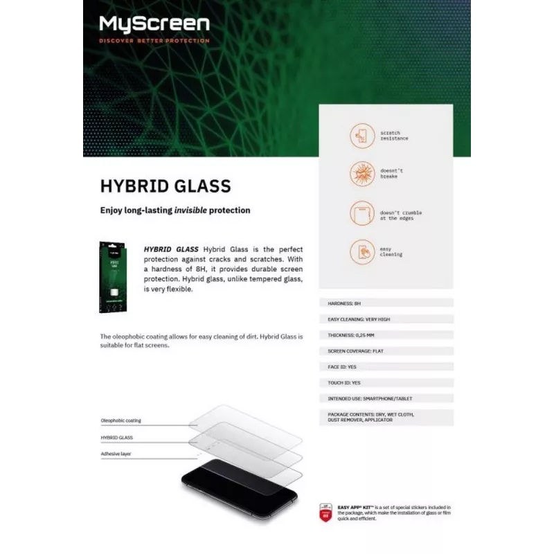 Karkaistu hybridilasi näytönsuoja MyScreen Samsung Galaxy A35 M8101HG 9H kovuus