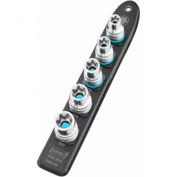 Hylsysarja Hazet 900E-SR/5 — 1/2 tuuman käyttö TORX E12–E20 lyhyet hylsyt