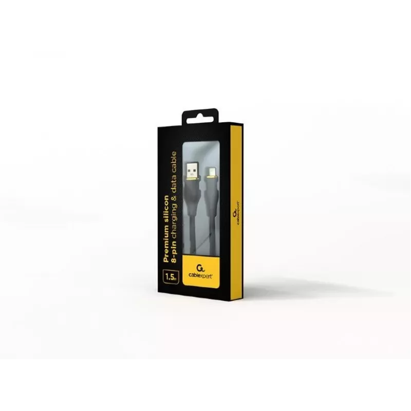 USB-A–Lightning-kaapeli Gembird CC-USB2S-AM8PM-1.5M-BK — USB 2.0, 1,5 m