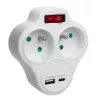 Sähköinen kaksoispistorasiahajotin MACLEAN MCE336E 2 USB-liitännällä, tyyppi E