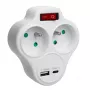Sähköinen kaksoispistorasiahajotin MACLEAN MCE336E 2 USB-liitännällä, tyyppi E