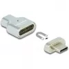 DeLOCK - Thunderbolt / USB-C-sovitin - USB-C (uros) magneettinen - USB-C (naaras) - USB 3.2 Gen 2 / Thunderbolt 3 4,5 A - 8K-tuki - hopea (66433)