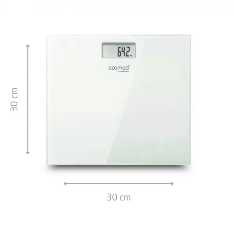 Ecomed by Medisana PS-72E henkilövaaka – 150 kg, lasitaso, valkoinen