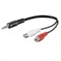 Microconnect AUDALHF02 audiokaapeli 0,2 m 3,5 mm 2 x RCA musta