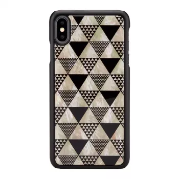 iKins älypuhelinkotelo iPhone XS Max – musta pyramidikuvio, suojaava kova kuori