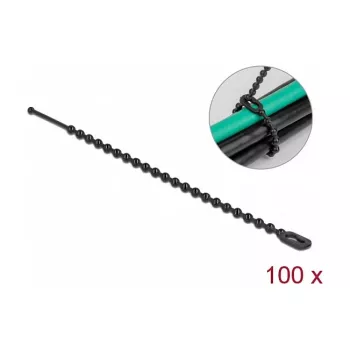 Helmikaapelikiinnike DeLOCK 19566 P 100 x L 2,4 mm musta 100 kpl