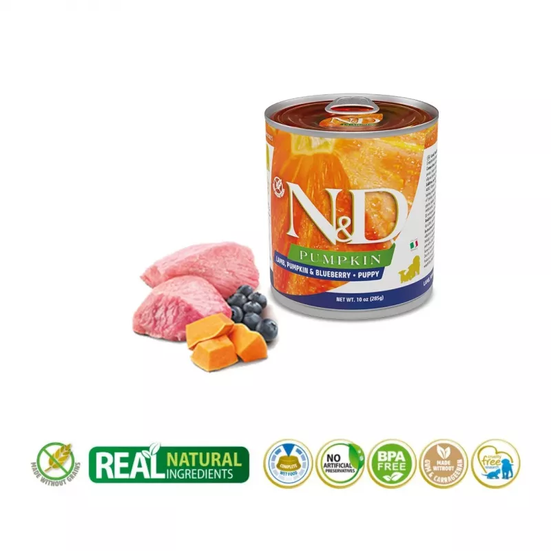 FARMINA N&D DOG LAMB&PUMPKIN&BLUEBERRY PUPPY 285 g