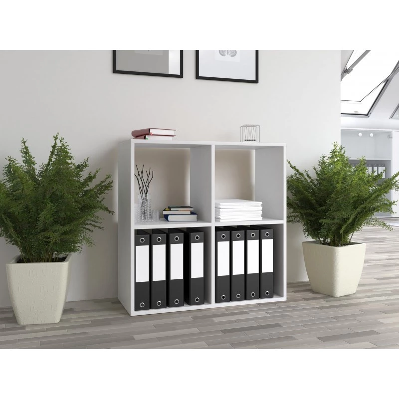 Topeshop MALAX 2X2 BIEL olohuoneen kirjahylly
