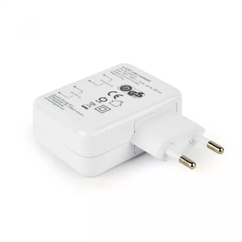 USB-laturi universaali valkoinen/4-porttinen EG-U4AC-02 GEMBIRD
