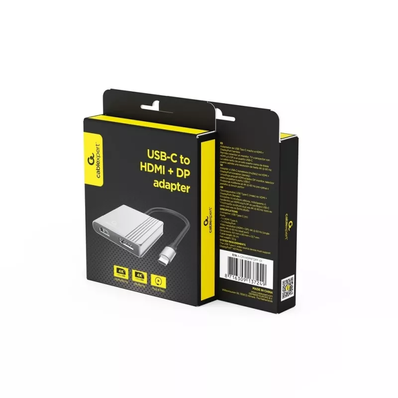 I/O-sovitin USB-C - HDMI/DP/A-CM-HDMIFDPF-01 GEMBIRD