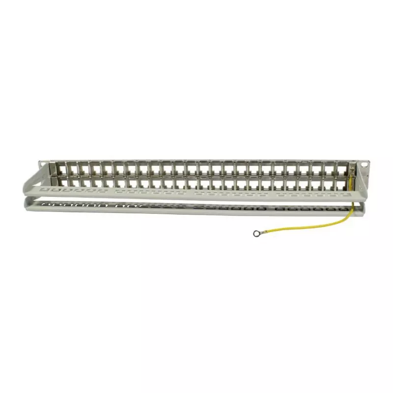 Synergy 21 S216339 19" Keystone-kytkentäpaneeli 48 moduulille, 1U, vaaleanharmaa