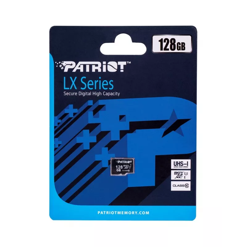 MicroSDXC-muistikortti PATRIOT PSF128GMDC10 128 GB UHS-I luokka 10 U1 80 MB/s, musta