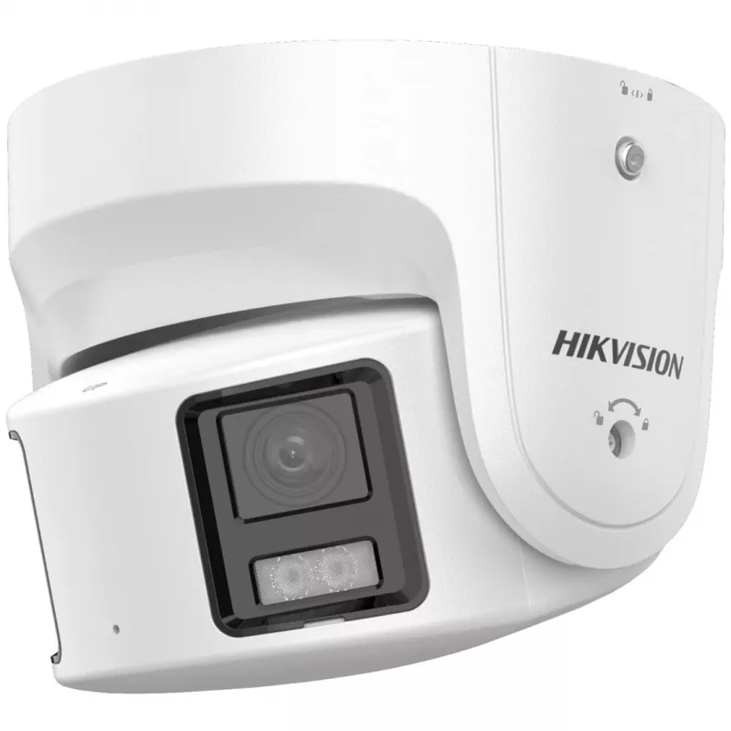 Hikvision DS-2CD2387G2P-LSU/SL (4mm)(C) ColorVu panoraama-turret-IP-kamera, 8 MP, 4 mm, 180°, IP67, PoE, valkoinen
