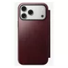 Nomad Modern Leather Folio -puhelinkotelo iPhone 17 Pro Max — nahka, TPU, PC, alumiini, burgundi, 16 cm (6,3 inch)