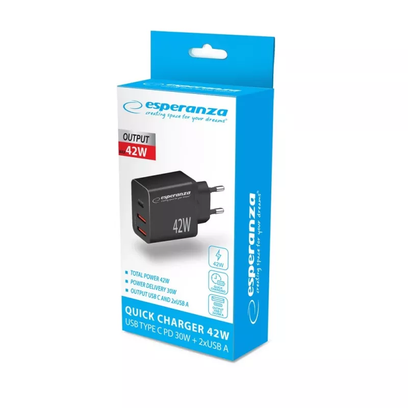 Esperanza EZC106K virtalähde 42W musta