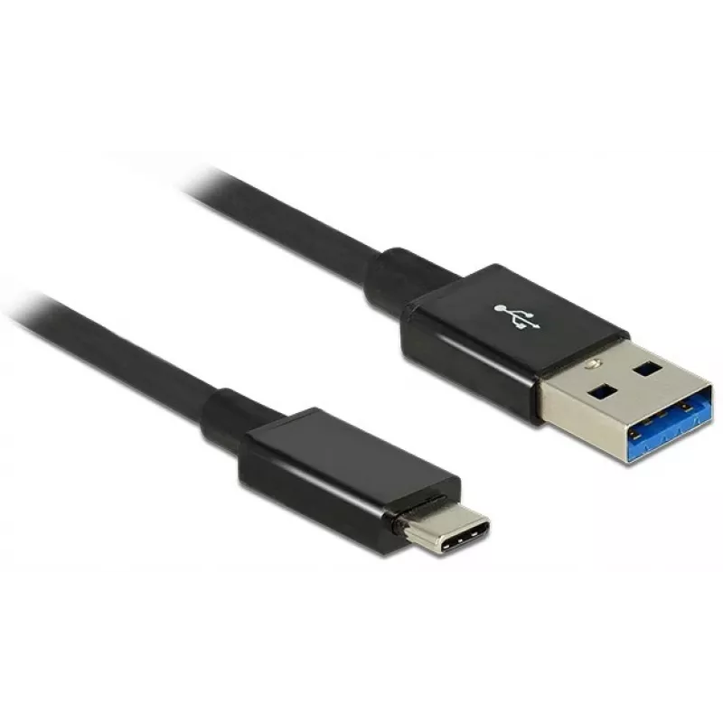 DeLOCK Premium - USB-kaapeli - 24-pin USB Type-C (uros) - 9-pin USB Type-A (uros) - 1,0 m (USB 3.1 Gen2) - musta (83983)