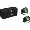 LED-PAR-valaisinsarja EUROLITE 2x akku PAR 6 QCL, paristokäyttöiset kannettavat lava-wash-valot